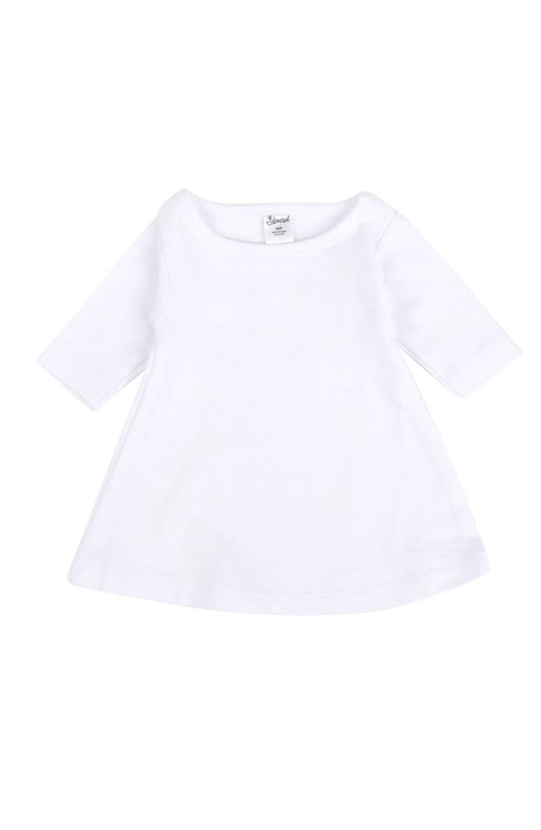 Leveret Girls Cotton Dress with Matching Doll Dress, Printed Design, Alternate, color, White