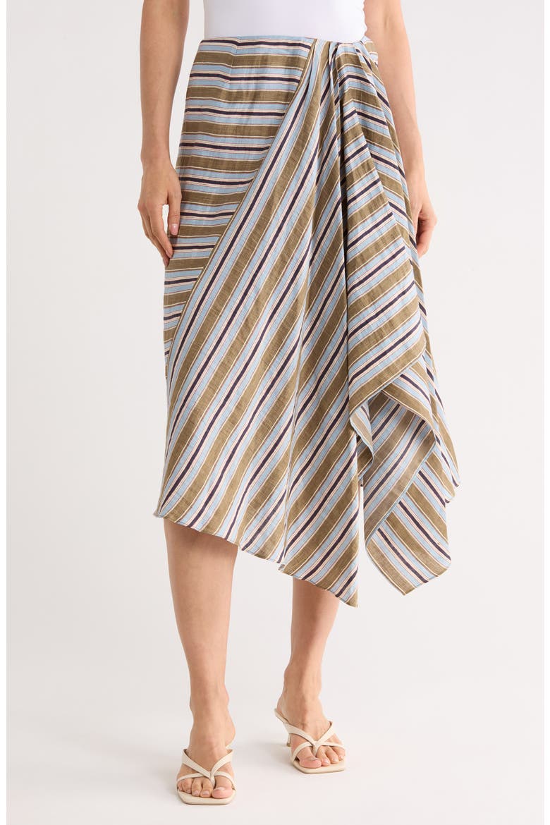 Lota Linen Blend Skirt, Main, color, HAZEL STRIPE