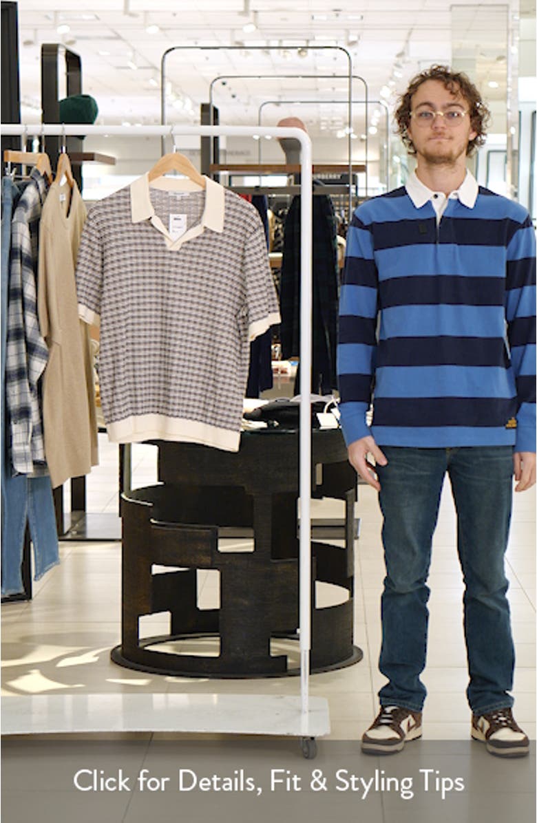 Plaid Johnny Collar Polo Sweater, sales video thumbnail