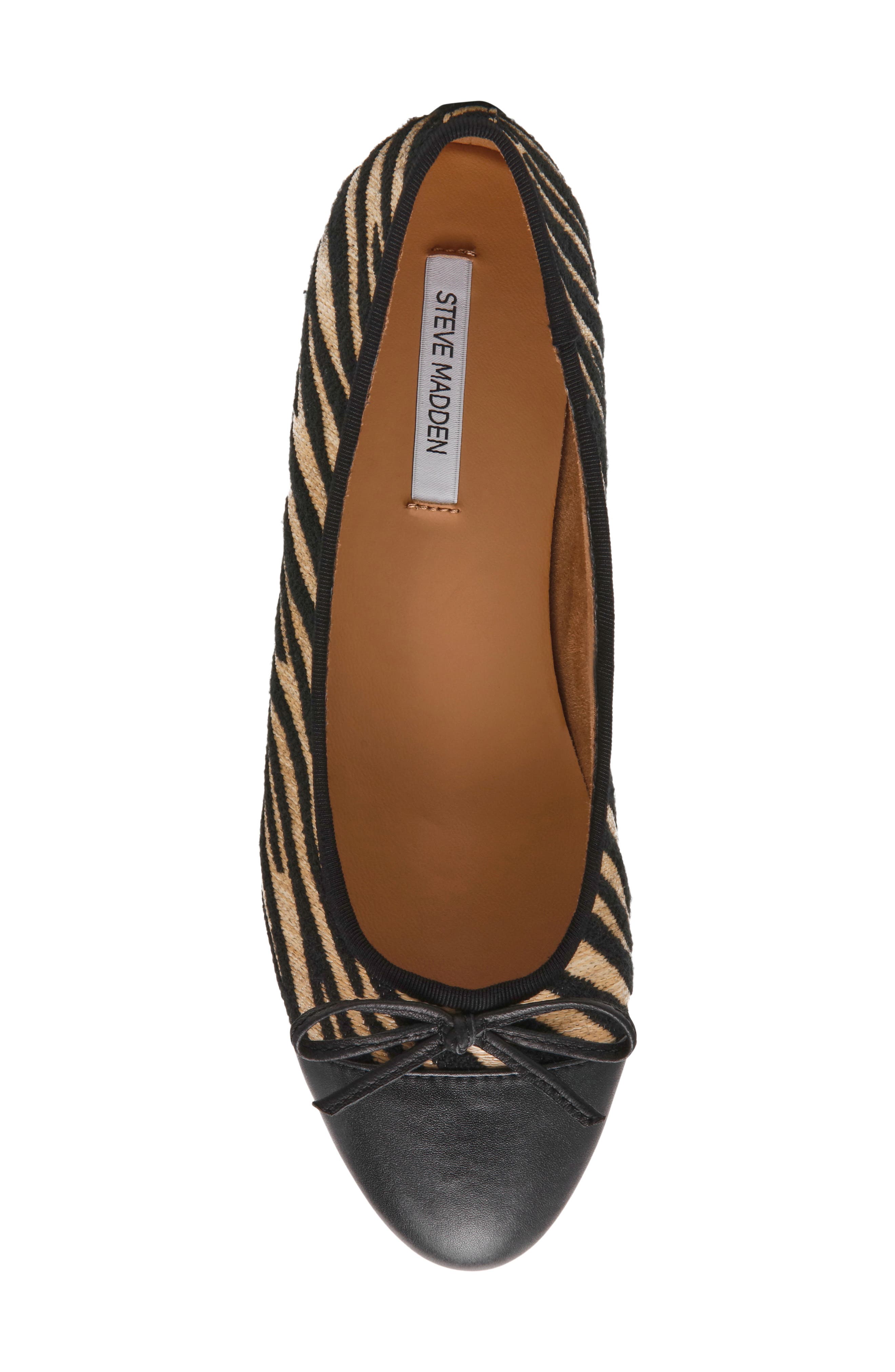 Kit Leather Ballet Flat, Alternate, color, BLACK/ TAN ZB
