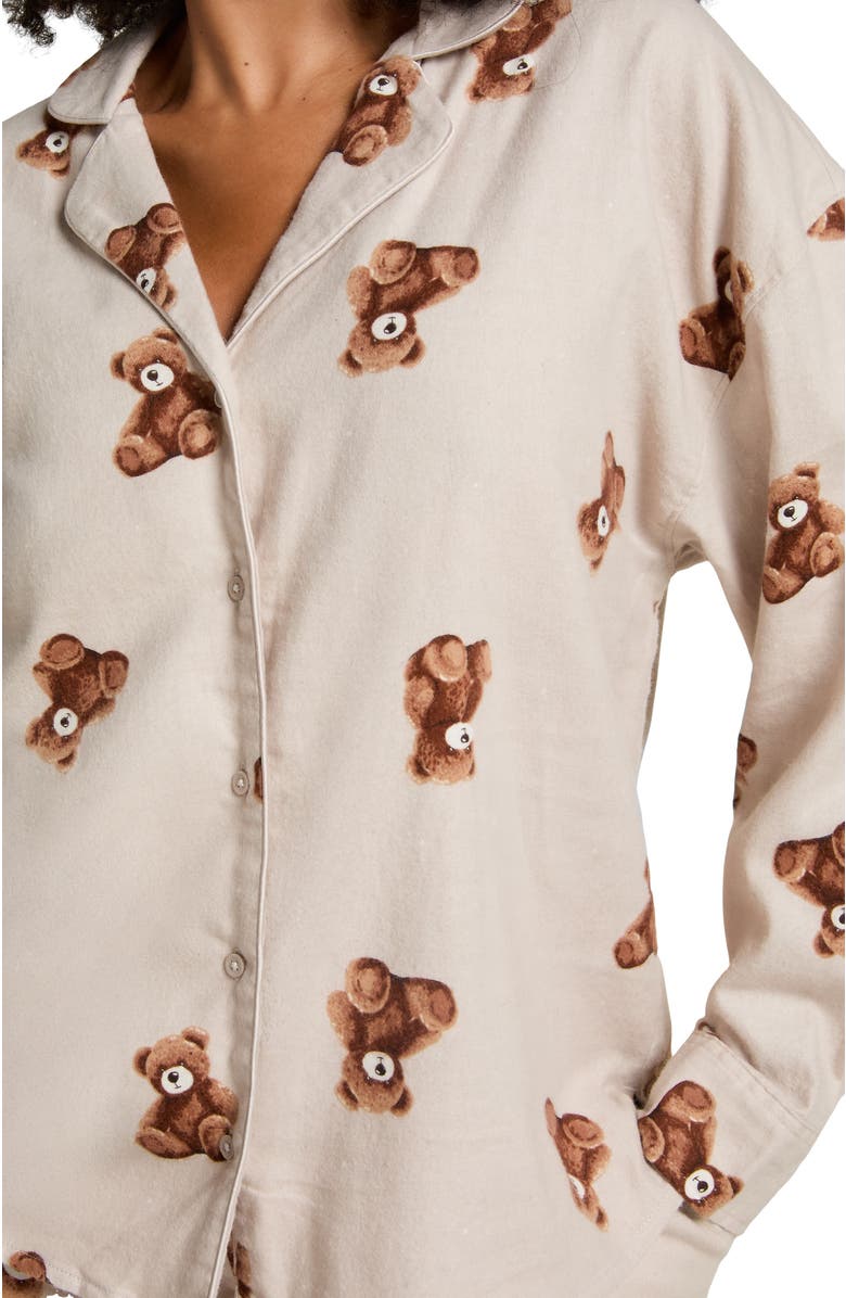 Hunkemöller Jacket Flannel Twill Bear, Alternate, color, Grey