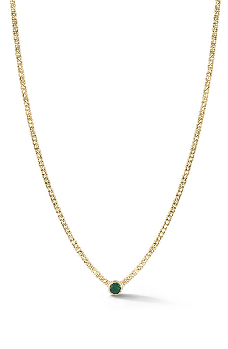 GLAZE JEWELRY Cubic Zirconia Curb Chain Necklace, Main, color, Gold