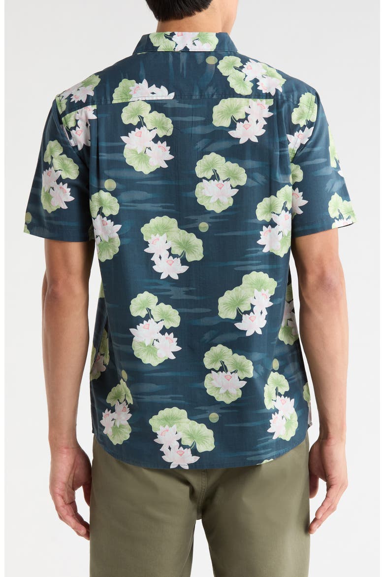 Journey Floral Short Sleeve Button-Up Shirt, Alternate, color, NAVY FLORA