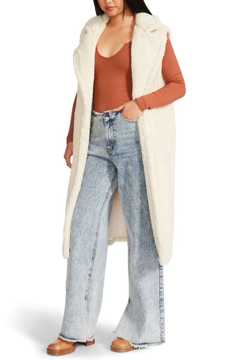 Steve Madden Faux Fur Duster Vest, Alternate, color, 