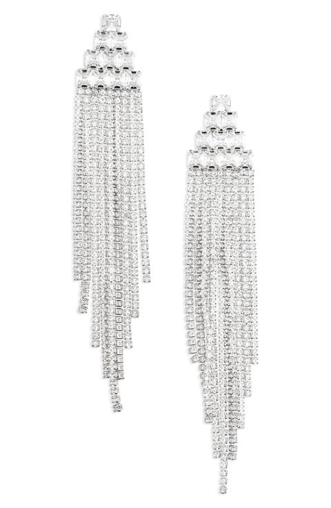 Crystal Fringe Statement Earrings