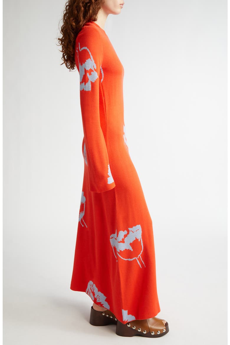 Leikky Myski Long Sleeve Sweater Dress, Alternate, color, BRIGHT RED LIGHT BLUE