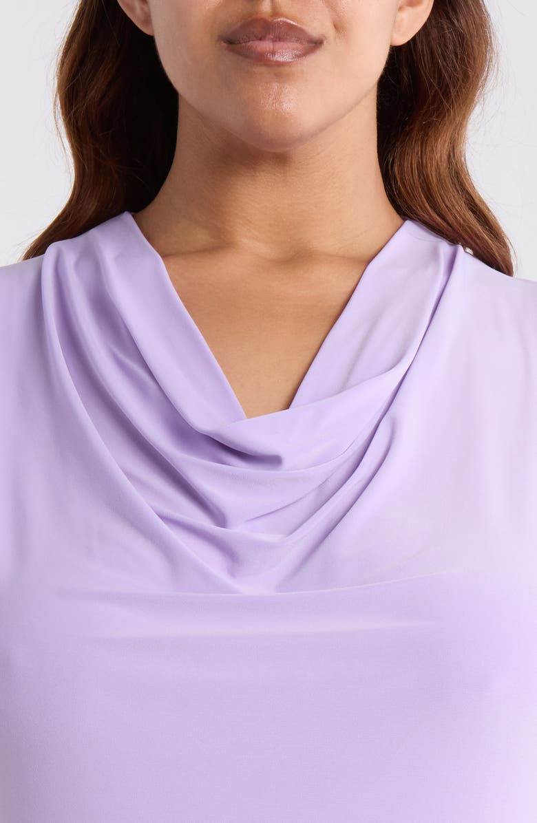 KASPER Cowl Neck Cap Sleeve Top, Alternate, color, Lavender Mist