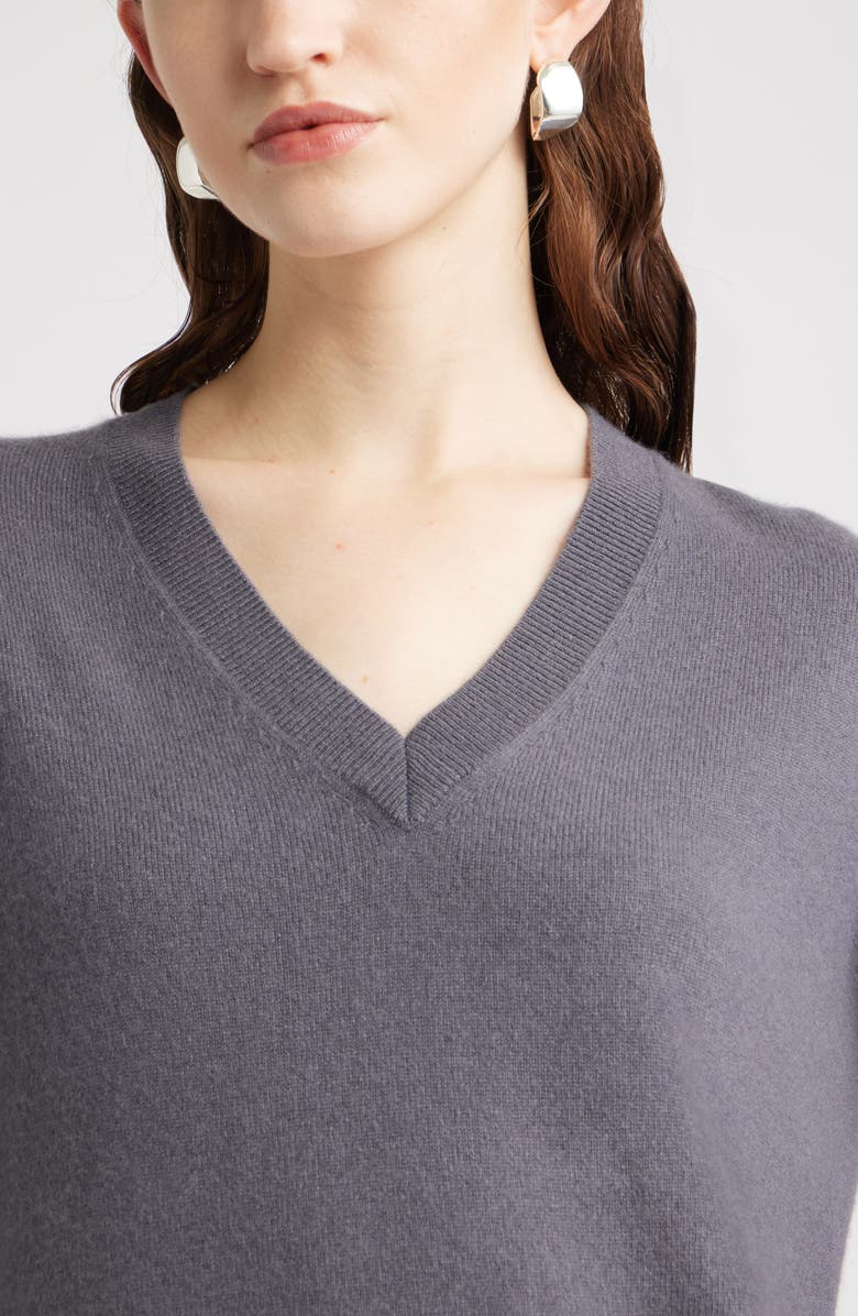 Nordstrom V-Neck Cashmere Sweater, Alternate, color, Grey Agate