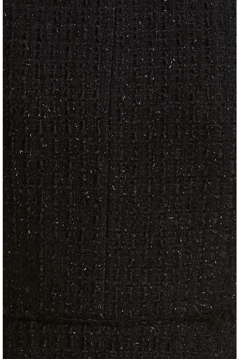 Metallic Wool Blend Fringe Tweed Jacket, Alternate, color, BLACK
