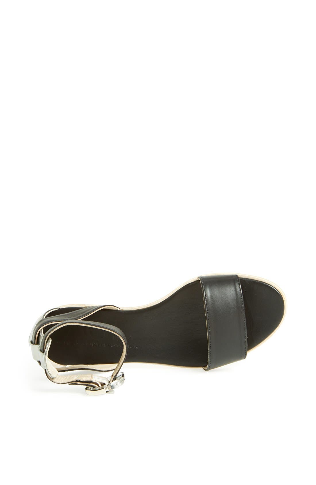 Attilio Giusti Leombruni 'Sport' Leather Ankle Strap Sandal, Alternate, color, BLACK/ NIKEL