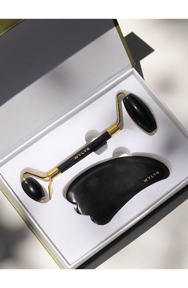 WYLYS Black Obsidian Gua Sha + Face Roller Set, Alternate, color, NO COLOR