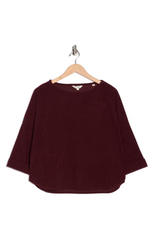 Max Studio Long Sleeve Knit Corduroy Top In Burgundy