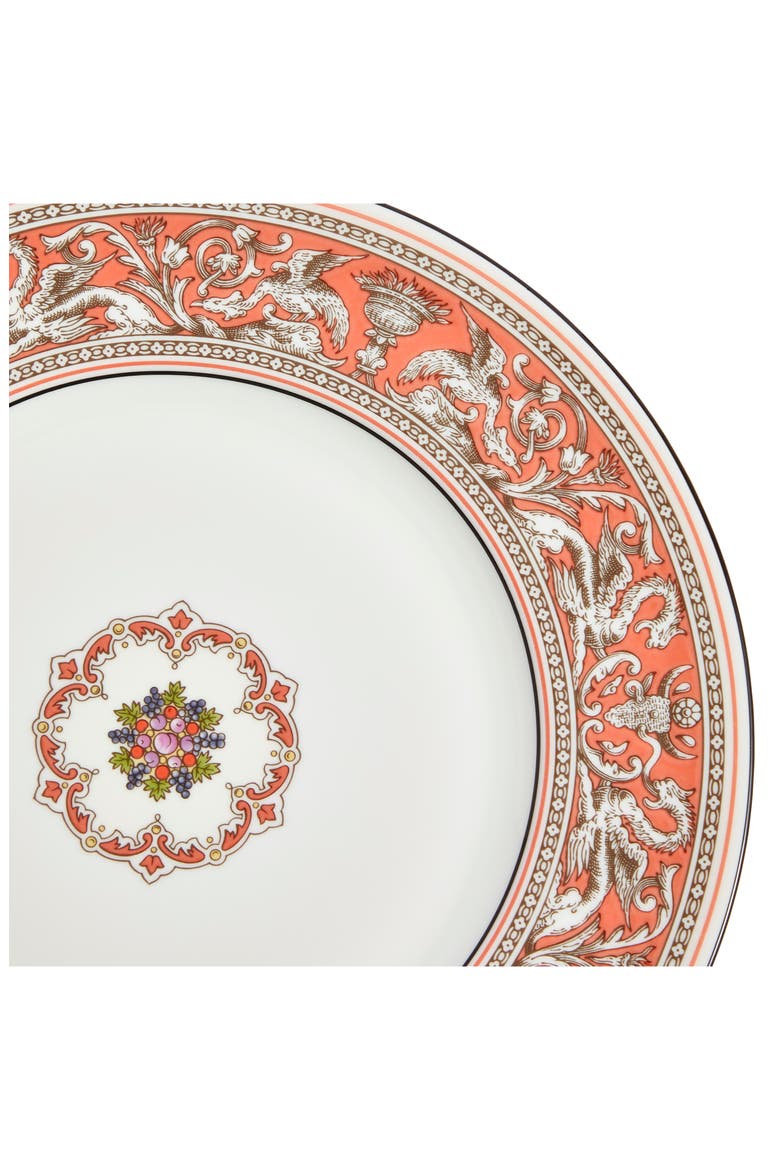 Florentine Bone China Dinner Plate, Alternate, color, SALMON