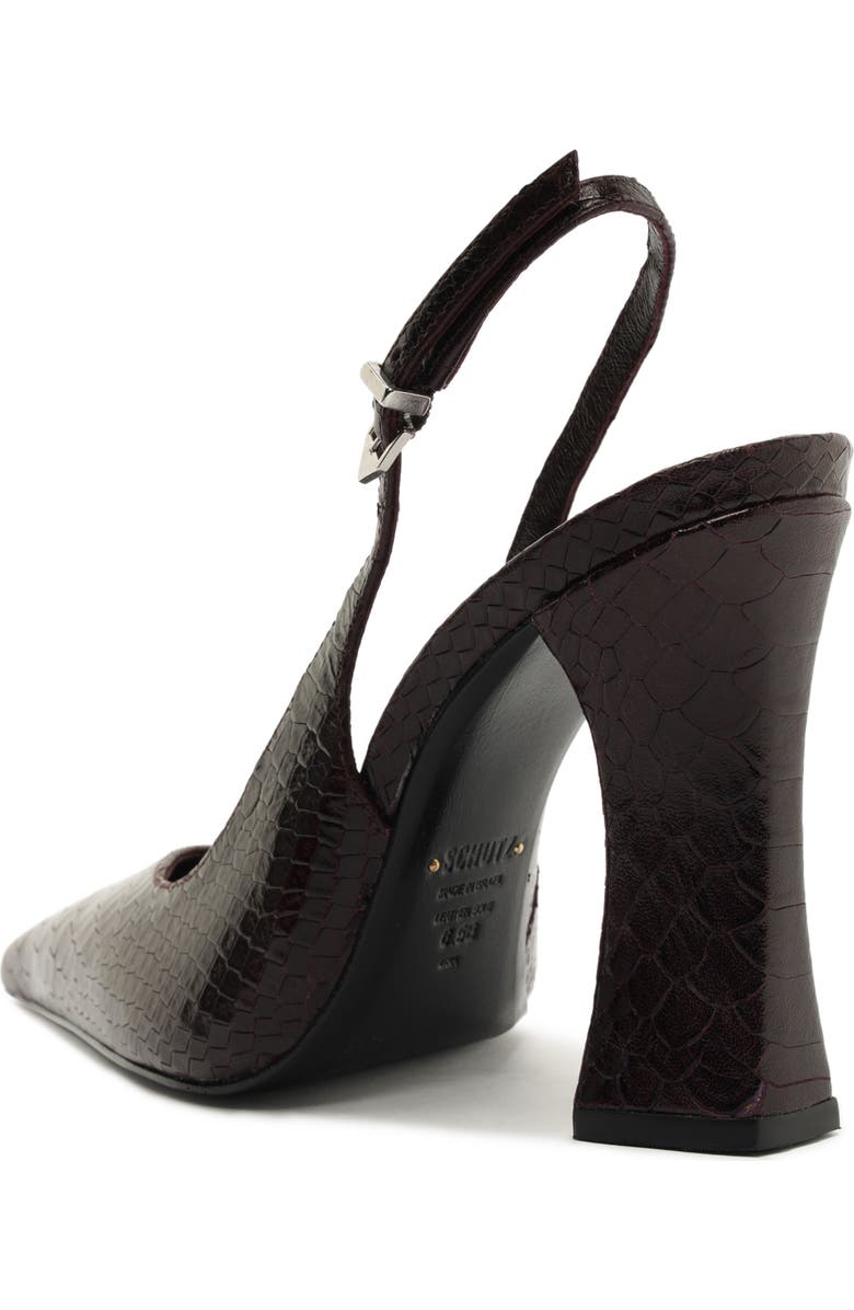 Schutz Michelle Snakeskin Embossed Slingback Pump, Alternate, color, Dark Plum