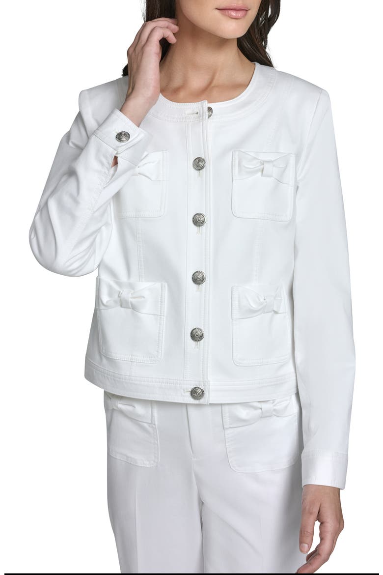 Bow Four Pocket Jacket, Main, color, SOFT WHITE