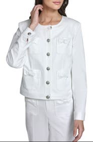 KARL LAGERFELD PARIS Bow Four Pocket Jacket