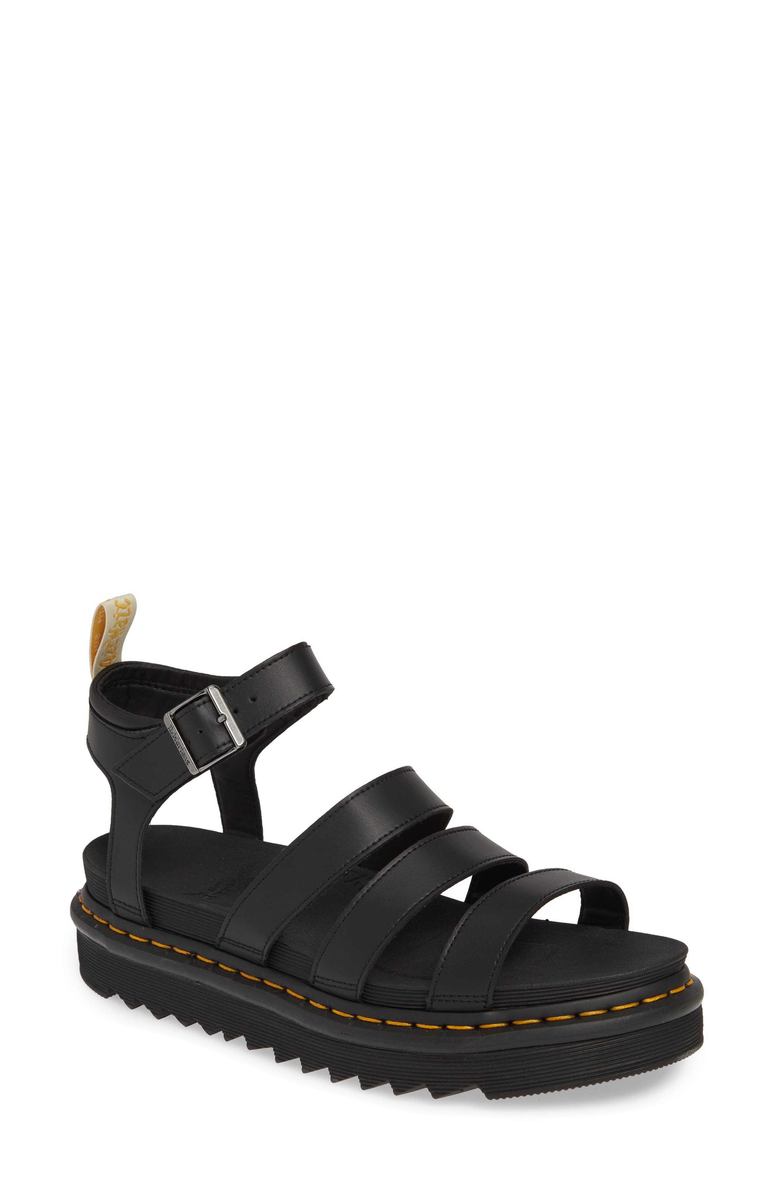 Blaire Sandal, Main, color, BLACK VEGAN LEATHER