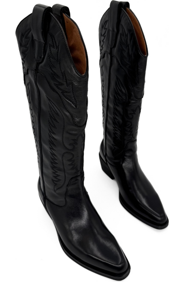 Amie Rafa Montana Leather Western Boots, Alternate, color, Black