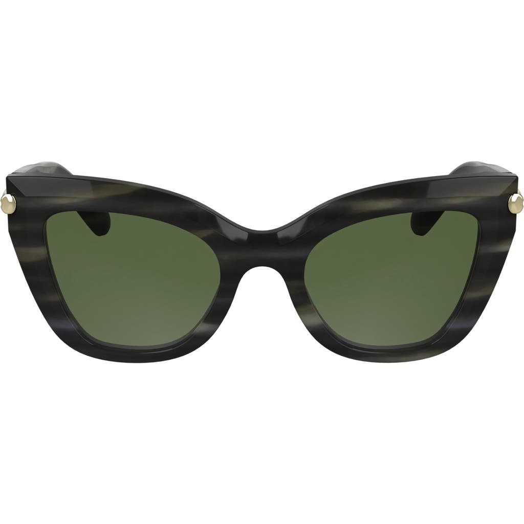 Longchamp Roseau 50mm Gradient Cat Eye Sunglasses In Striped Grey