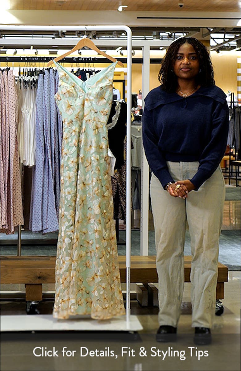 Alyssa Embroidered Floral Gown, sales video thumbnail