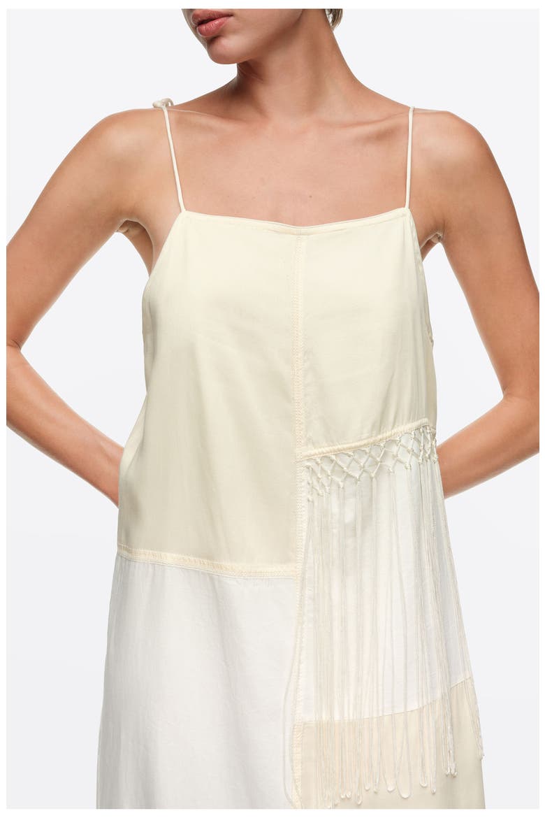 Patchwork Fringe Midi Dress, Alternate, color, CREAM