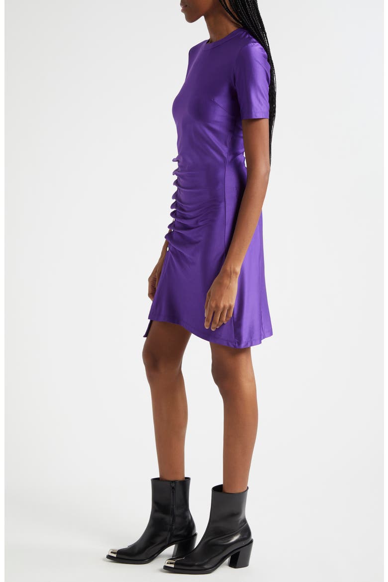 Drapé Pression Short Sleeve Minidress, Alternate, color, VIOLET