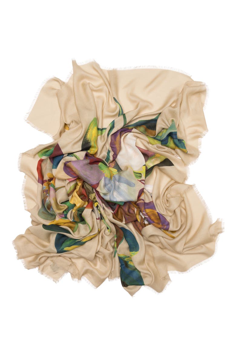 Catrina - Large Modal Cashmere Scarf for Women, Alternate, color, Beige
