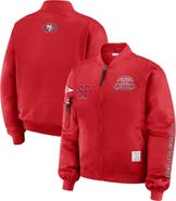 WEAR by Erin Andrews Women's WEAR by Erin Andrews Scarlet San Francisco 49ers Patch Full-Zip Bomber Jacket