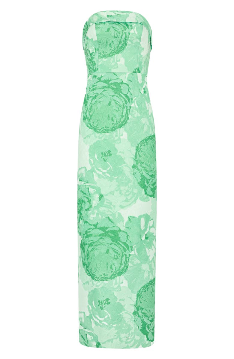 Milly Ella Jacquard Strapless Gown, Alternate, color, Green Multi