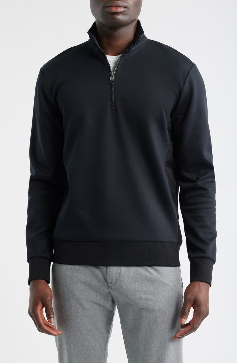 BOSS Sidney Quarter Zip Pullover, Main, color,
