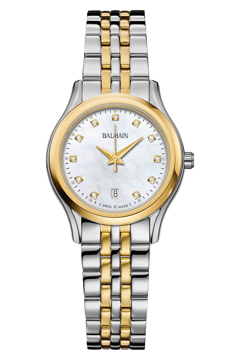 Beleganza Diamond Two-Tone Bracelet Watch, 27.5mm, Main, color, TWO TONE
