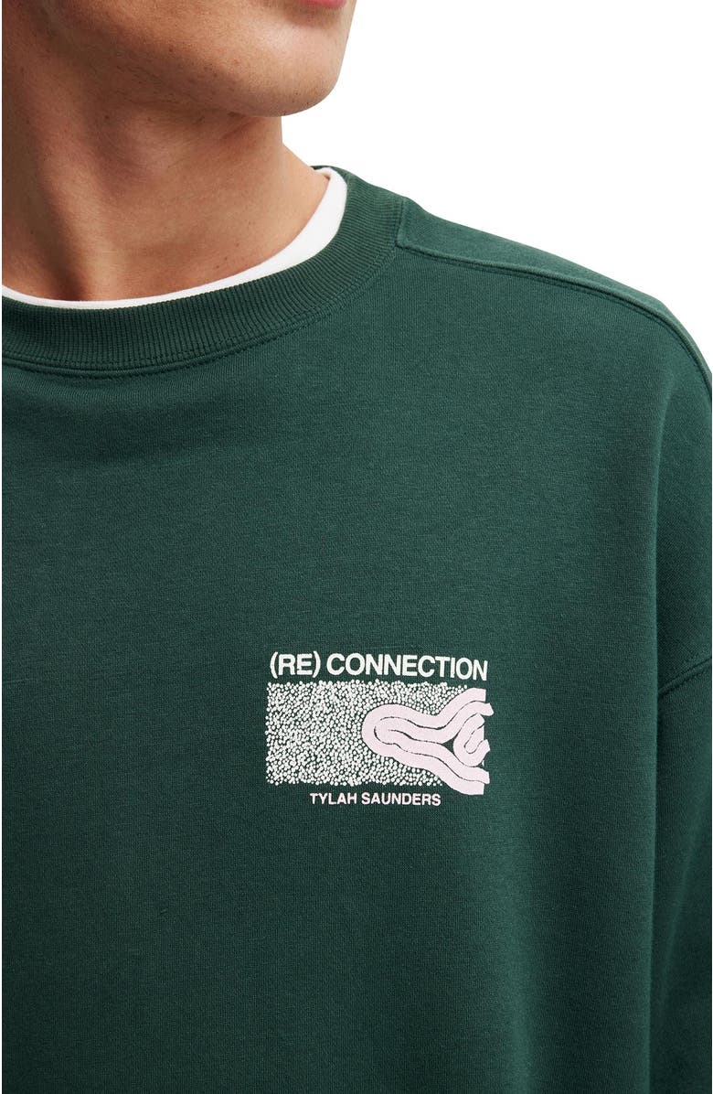 Cotton On Tylah Saunders Box Fit Crew Sweater, Alternate, color, Pineneedle Green (Re)