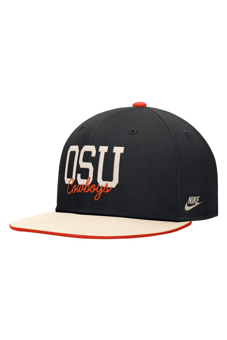 Men's Nike Black Oklahoma State Cowboys Vintage Script Pro Dri-FIT Snapback Hat, Main, color, Black
