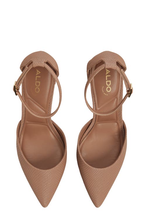 Aldo Jan Ankle Strap Pointed Toe Pump In Brown