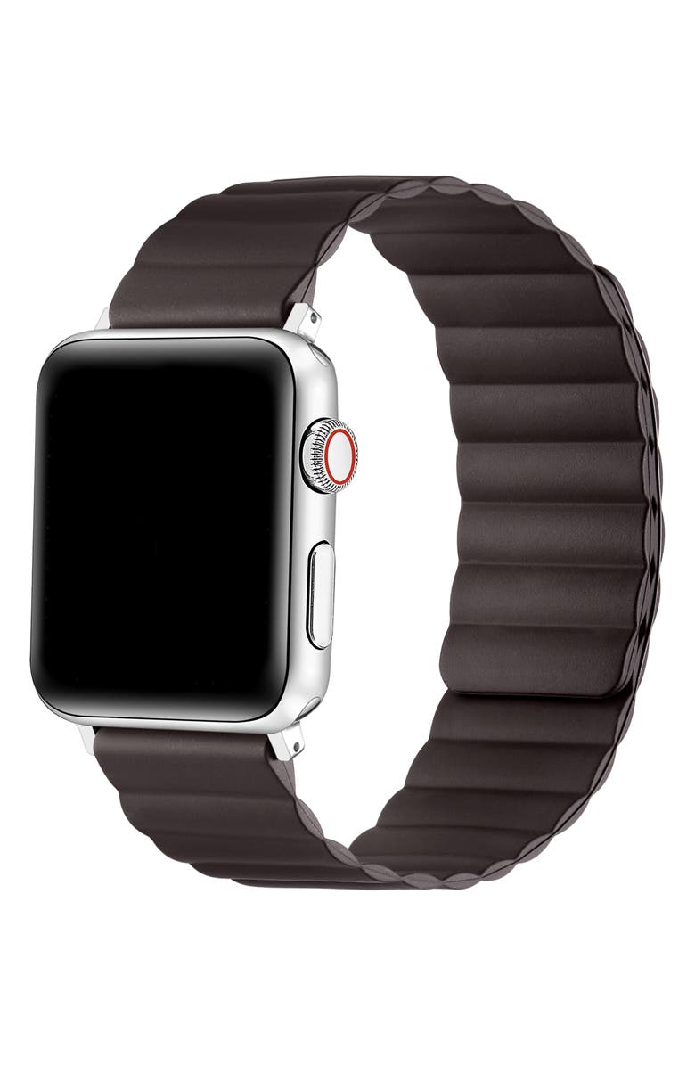The Posh Tech Silicone Apple Watch<sup>®</sup> Watchband, Alternate, color, Dark Coffee