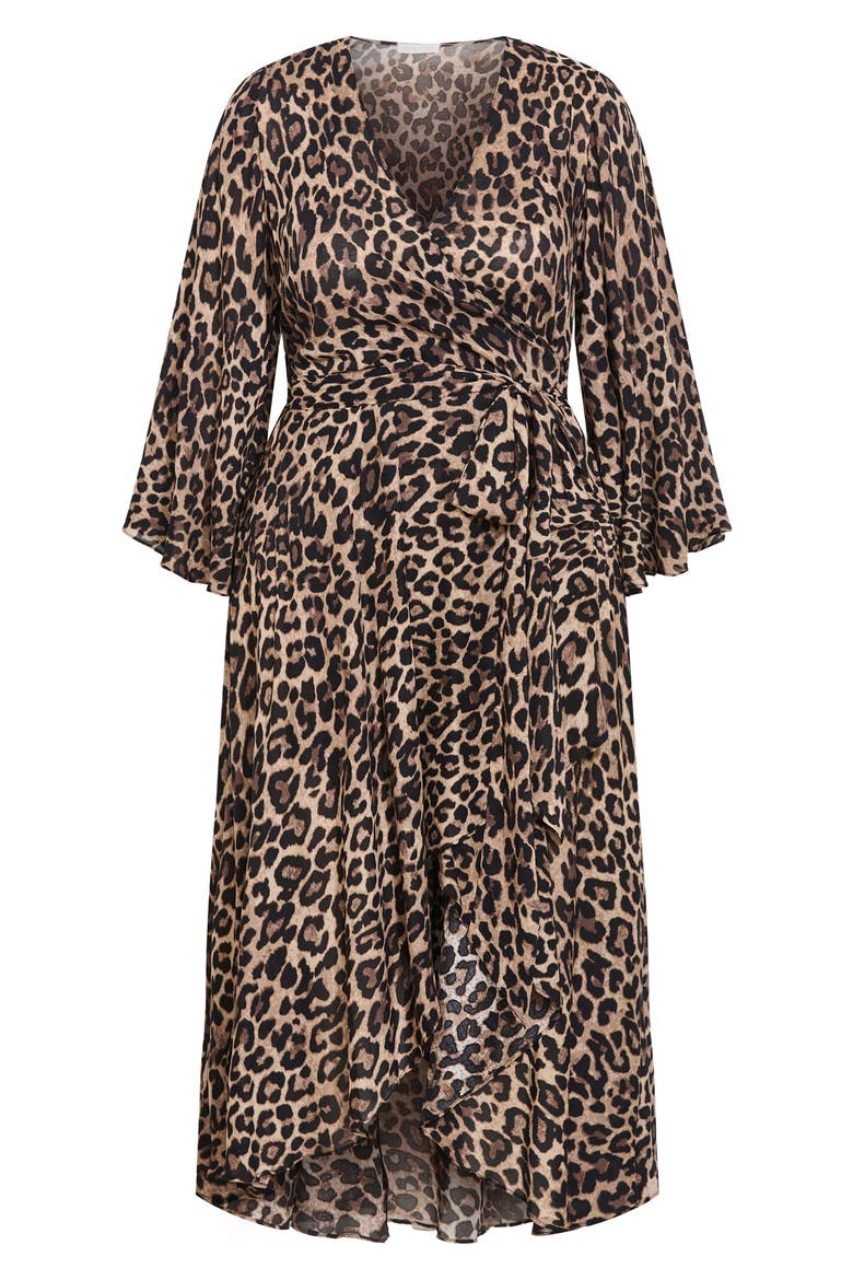 Eva Long Sleeve Wrap Maxi Dress, Alternate, color, LEOPARD