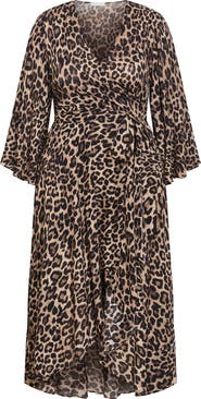 City Chic Eva Long Sleeve Wrap Maxi Dress