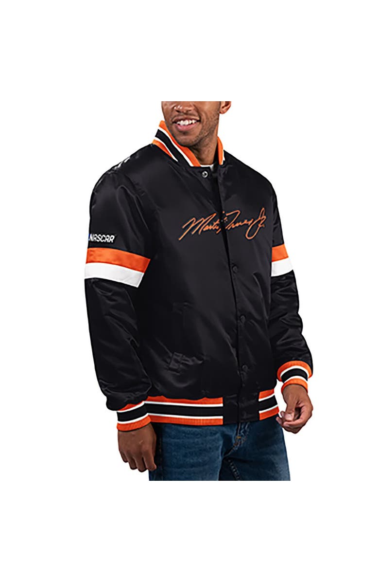STARTER Men's Starter  Black Martin Truex Jr Home Game Full-Snap Varsity Jacket, Alternate, color, Black