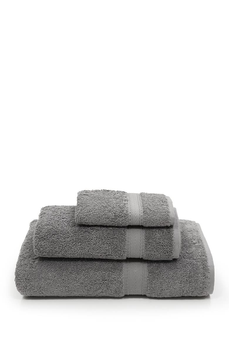 Linum Home Textiles Sinemis Terry 3-Piece Towel Set - Dark Grey, Main, color, Dark Grey