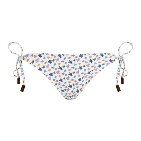 Women Side Tie Bikini Bottom Micro Ronde des Tortues