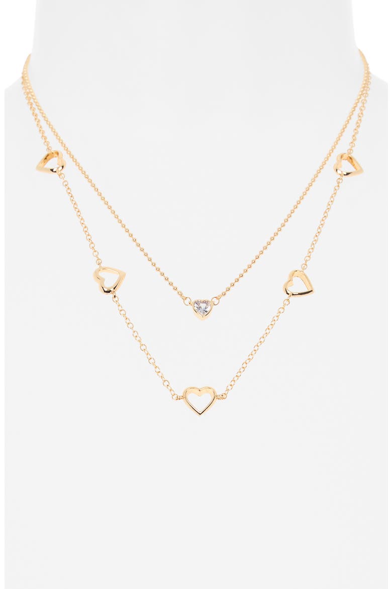 Set of 2 Assorted Cubic Zirconia Chain Necklaces, Alternate, color, CLEAR- GOLD