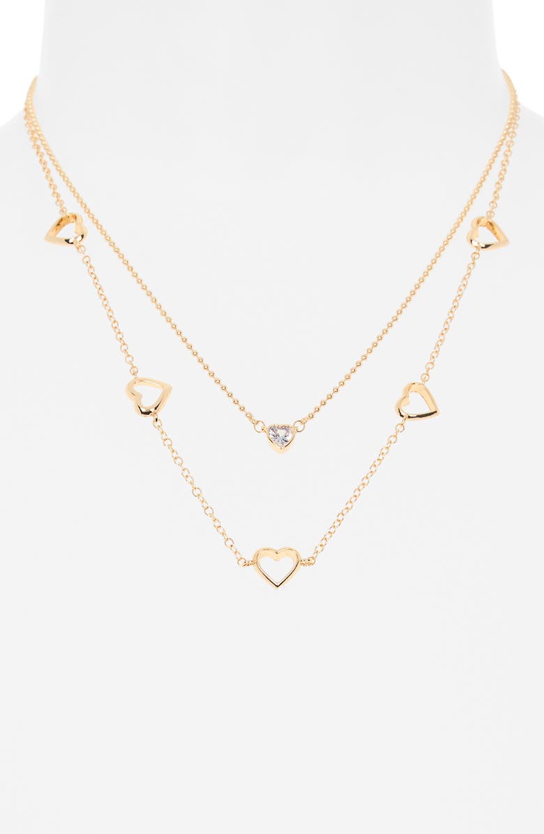 Leith Set of 2 Assorted Cubic Zirconia Chain Necklaces, Alternate, color, Clear- Gold