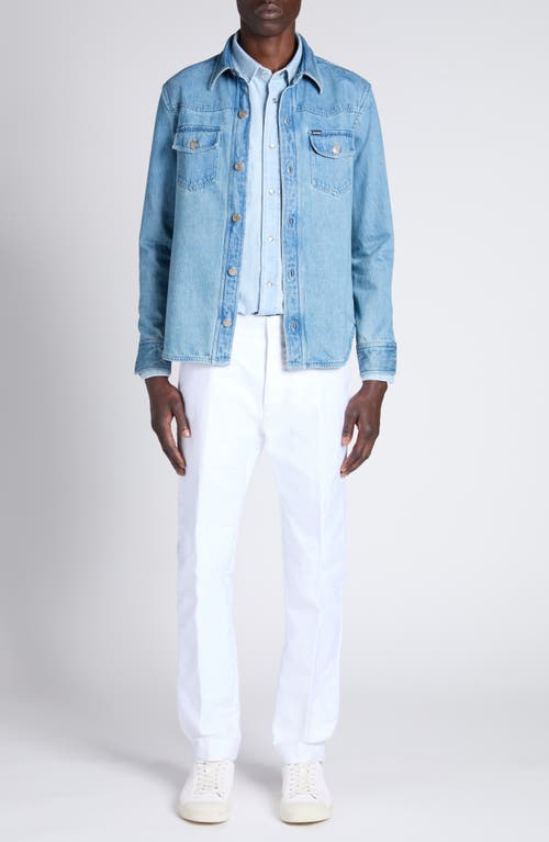 Tom Ford Washed Cotton Denim Jacket In Blue