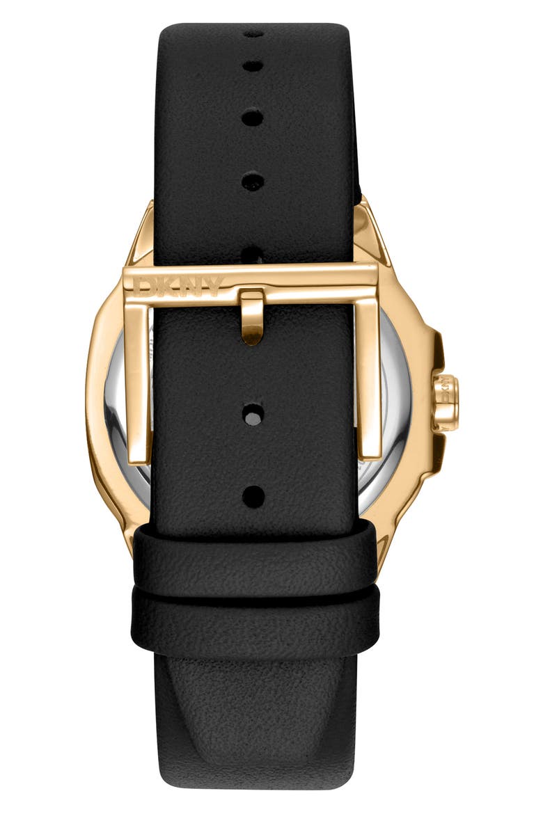 316L Leather Strap Watch, Alternate, color, BLACK