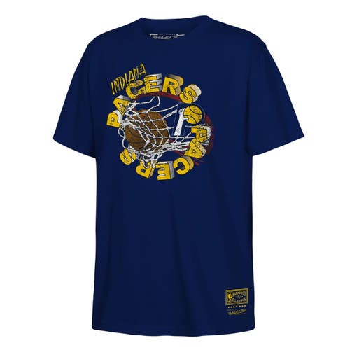 Mitchell & Ness Kids' Youth  Navy Indiana Pacers Retro '90s Poster T-shirt In Blue