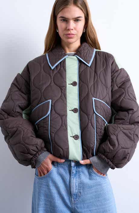 Topshop Patchwork Quilted Jacket