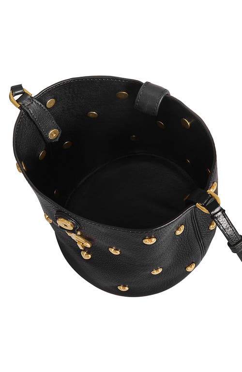 Rebecca Minkoff Small Heart Studded Leather Bucket Bag In Black