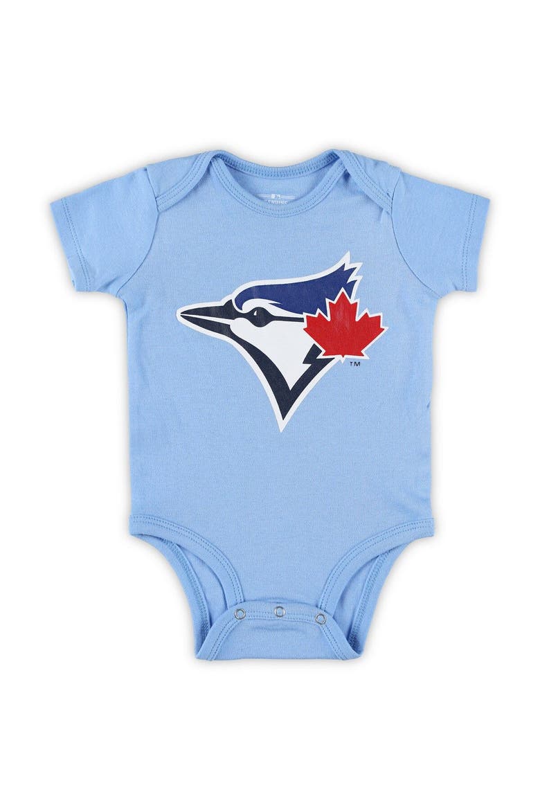 Newborn & Infant Powder Blue/White/Heather Gray Toronto Blue Jays Biggest Little Fan 3-Pack Bodysuit Set, Alternate, color, Royal