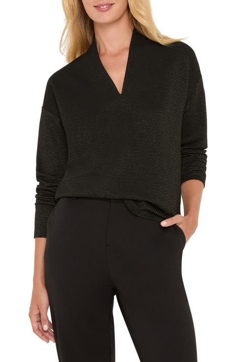 NIC+ZOE Sparkle Stripe Everyday Top (Petite)