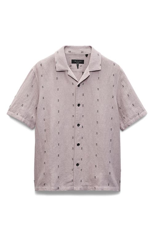 Rag & Bone Avery Camp-collar Embroidered Linen Shirt